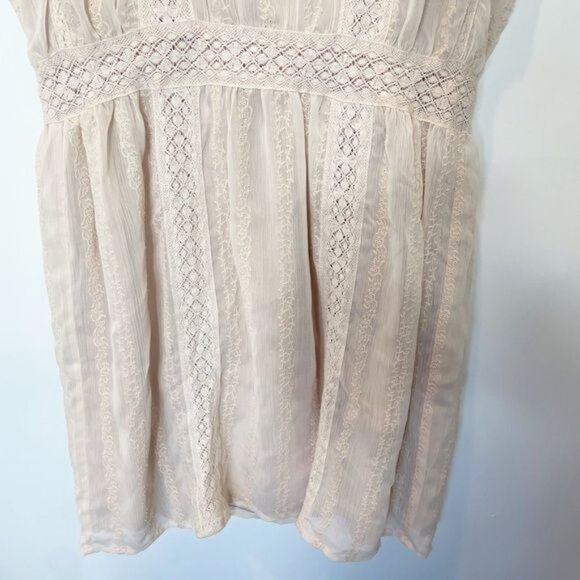 Aqua Pointelle Lace Dress Blush Color Large NWT Sleeveless Mini Elegant Design - Picture 5 of 13